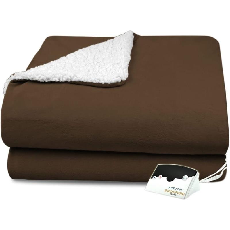 Biddeford microplush sherpa electric heated discount warming blanket twin full queen king