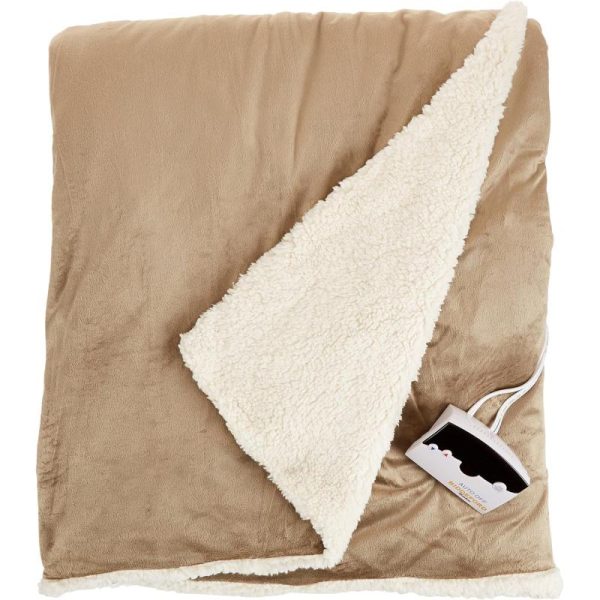 Biddeford Blankets Micro Mink Sherpa Electric Heated Blanket With