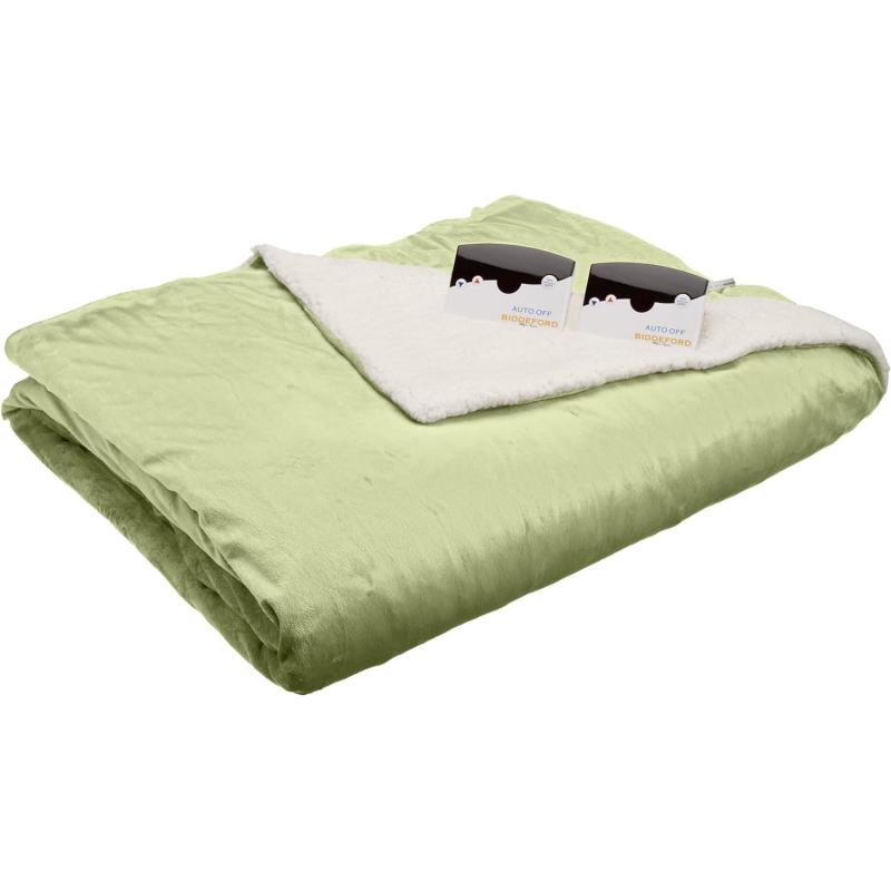 BIDDEFORD BLANKETS Micro Mink Sherpa Electric Heated Blanket with