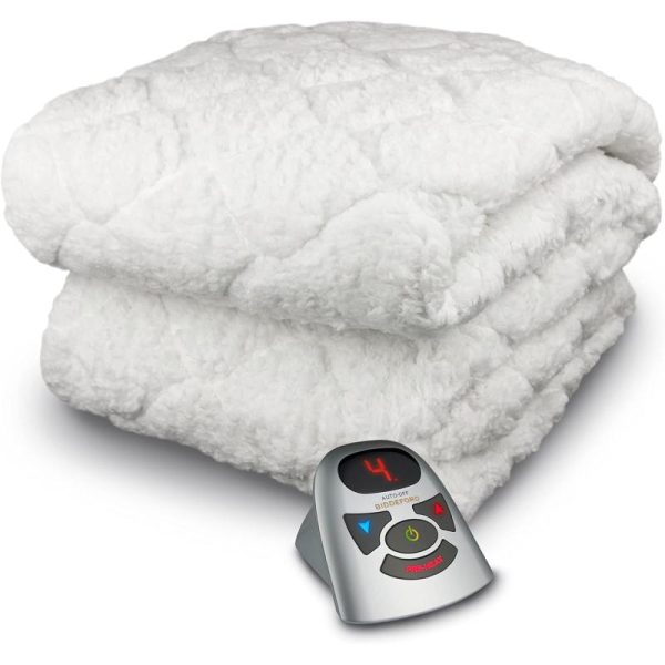 Biddeford Blankets Sherpa Electric Heated Mattress Pad with Digital